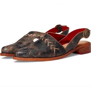 🖤🔹️Bed Stu 🔹️made In Mexico black Leather Join  Slingback Shoes